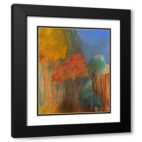 Red Tree Black Modern Wood Framed Art Print with Double Matting by Maria, Robin