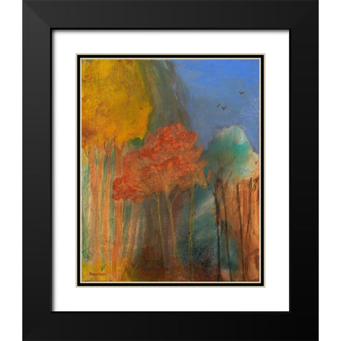 Red Tree Black Modern Wood Framed Art Print with Double Matting by Maria, Robin