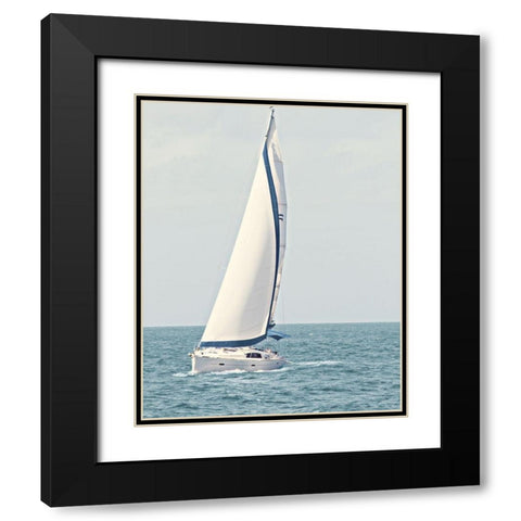 Sailboat in the Ocean Black Modern Wood Framed Art Print with Double Matting by Mansfield, Kathy