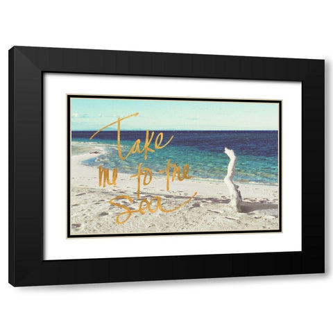 Beach Please II Black Modern Wood Framed Art Print with Double Matting by Mansfield, Kathy