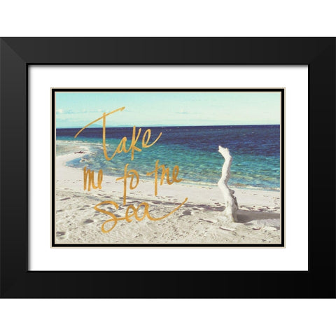 Beach Please II Black Modern Wood Framed Art Print with Double Matting by Mansfield, Kathy