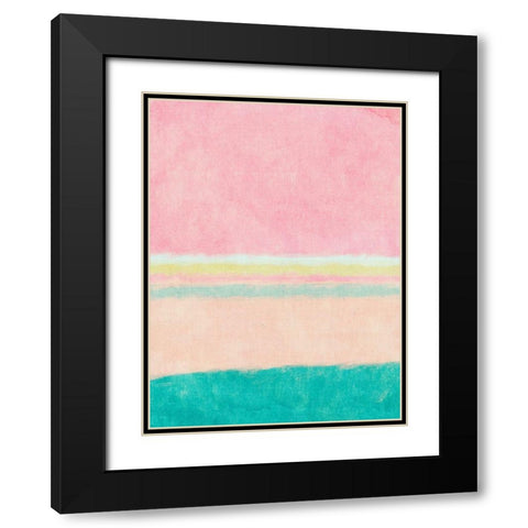 Rectangle Beach Blocks of Color I Black Modern Wood Framed Art Print with Double Matting by SD Graphics Studio