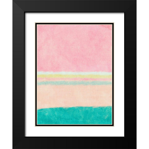 Rectangle Beach Blocks of Color I Black Modern Wood Framed Art Print with Double Matting by SD Graphics Studio