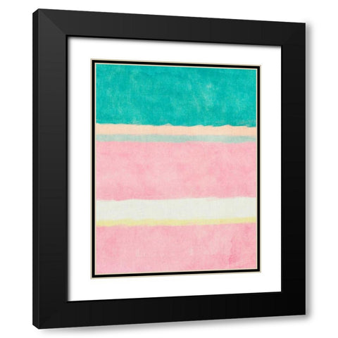 Rectangle Beach Blocks of Color II Black Modern Wood Framed Art Print with Double Matting by SD Graphics Studio