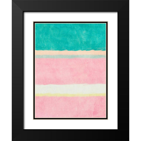 Rectangle Beach Blocks of Color II Black Modern Wood Framed Art Print with Double Matting by SD Graphics Studio