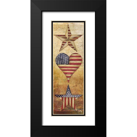 America Stars I Black Modern Wood Framed Art Print with Double Matting by Medley, Elizabeth