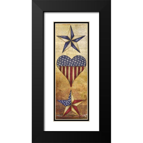 America Stars II Black Modern Wood Framed Art Print with Double Matting by Medley, Elizabeth
