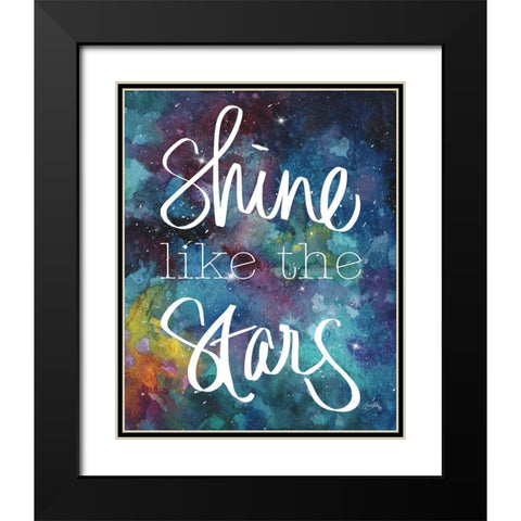 Shine Like the Stars Black Modern Wood Framed Art Print with Double Matting by Medley, Elizabeth