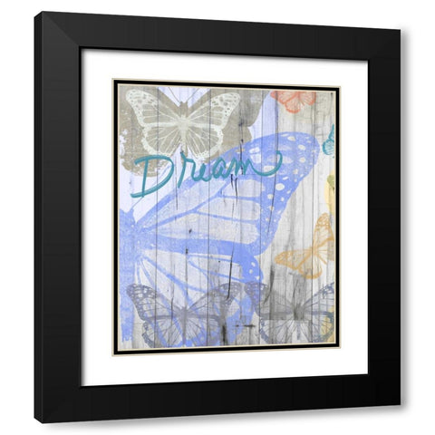 Butterfly Garden Dream Black Modern Wood Framed Art Print with Double Matting by Meneely, Dan
