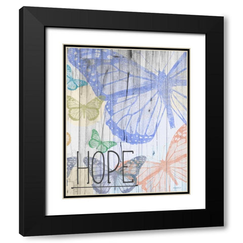 Butterfly Garden Hope Black Modern Wood Framed Art Print with Double Matting by Meneely, Dan
