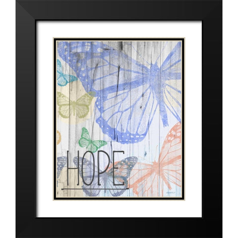 Butterfly Garden Hope Black Modern Wood Framed Art Print with Double Matting by Meneely, Dan