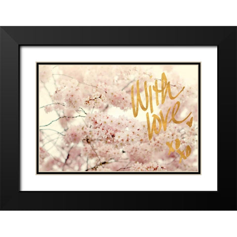 With Love Black Modern Wood Framed Art Print with Double Matting by Gardner, Sarah