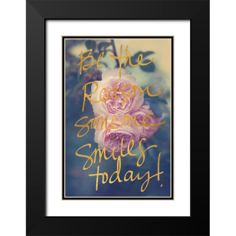 Be the Reason Someone Smiles Today Black Modern Wood Framed Art Print with Double Matting by Gardner, Sarah