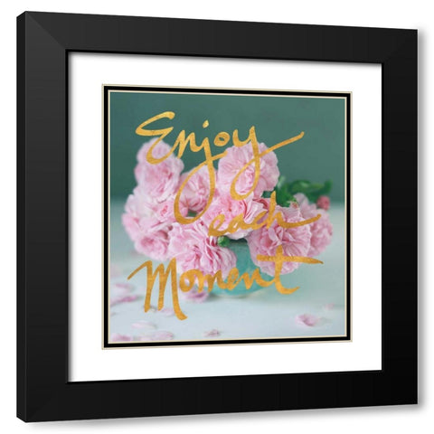 Enjoy Each Moment Black Modern Wood Framed Art Print with Double Matting by Gardner, Sarah