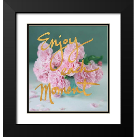 Enjoy Each Moment Black Modern Wood Framed Art Print with Double Matting by Gardner, Sarah