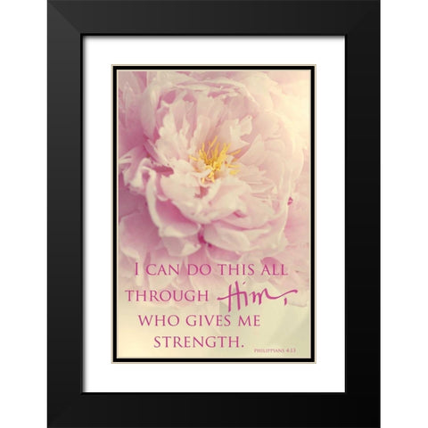 I Can Do This All Through Him Black Modern Wood Framed Art Print with Double Matting by Gardner, Sarah