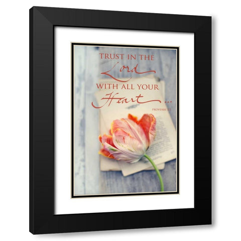 Trust in the Lord Black Modern Wood Framed Art Print with Double Matting by Gardner, Sarah