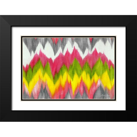 Vibrant Crests Black Modern Wood Framed Art Print with Double Matting by Edwins, Hugo