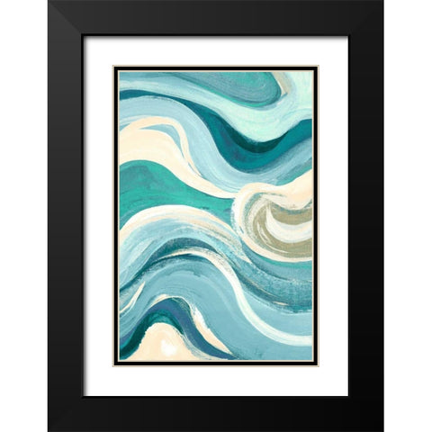 Curving Waves I Black Modern Wood Framed Art Print with Double Matting by Loreth, Lanie