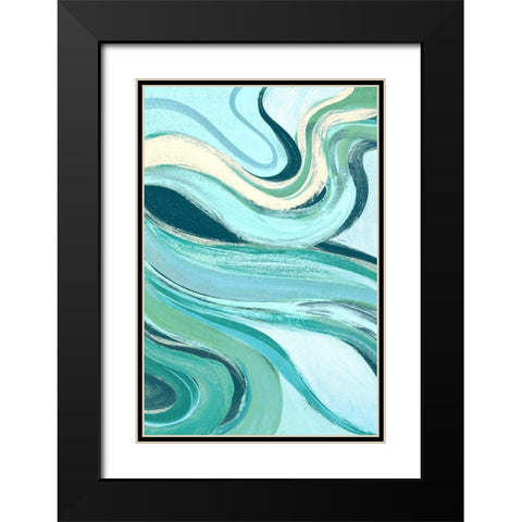 Curving Waves II Black Modern Wood Framed Art Print with Double Matting by Loreth, Lanie
