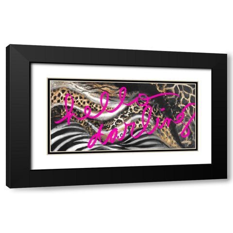 Hello Darling Black Modern Wood Framed Art Print with Double Matting by Pinto, Patricia