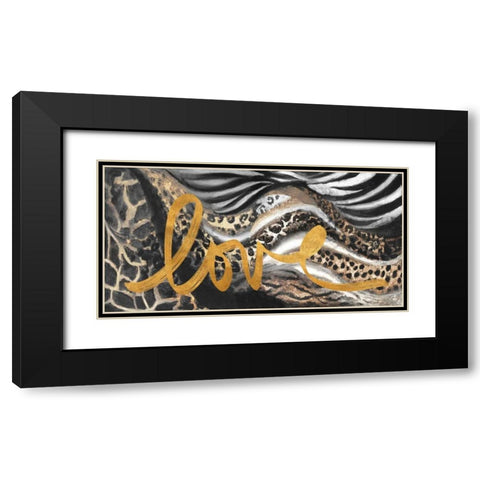African Touch Love Black Modern Wood Framed Art Print with Double Matting by Pinto, Patricia