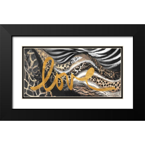 African Touch Love Black Modern Wood Framed Art Print with Double Matting by Pinto, Patricia
