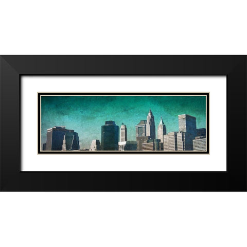 City Blue Black Modern Wood Framed Art Print with Double Matting by Biscardi, Nicholas