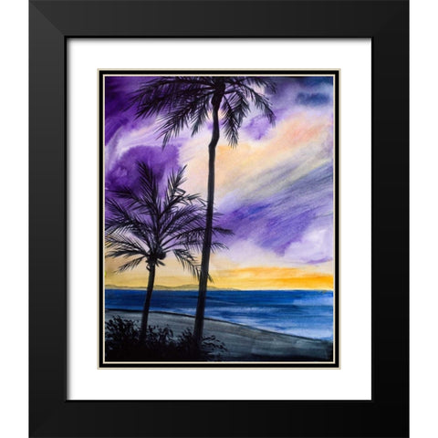 Tropic Nights I Black Modern Wood Framed Art Print with Double Matting by Baliko, Linda