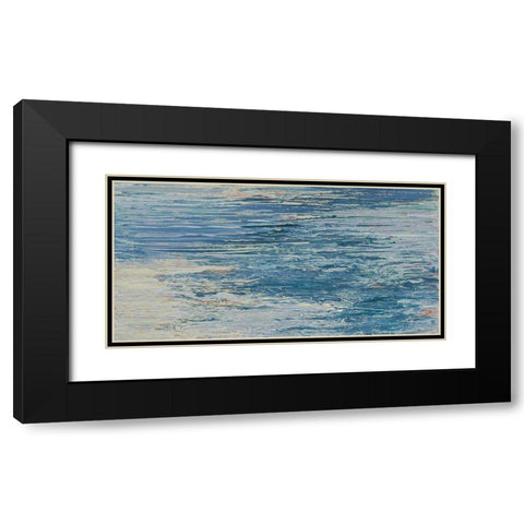The Blue Lake Abstract Black Modern Wood Framed Art Print with Double Matting by Mercado, M.