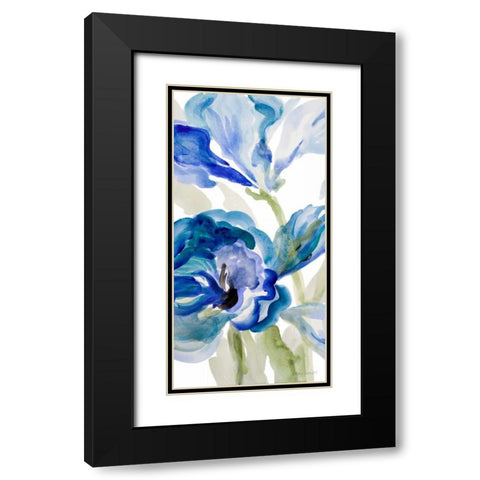 Delicate Blue Panel I Black Modern Wood Framed Art Print with Double Matting by Loreth, Lanie