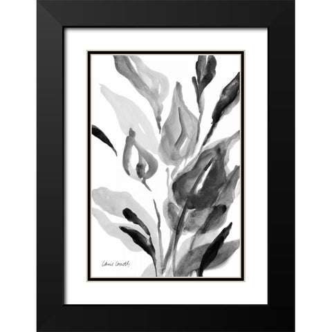 Dark Florals Vertical Black Modern Wood Framed Art Print with Double Matting by Loreth, Lanie