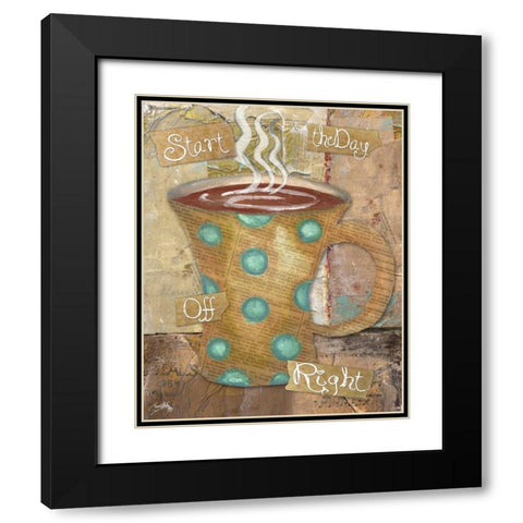 Coffee Collage II Black Modern Wood Framed Art Print with Double Matting by Medley, Elizabeth