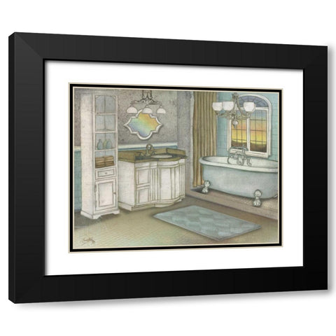 Pastel Bath I Black Modern Wood Framed Art Print with Double Matting by Medley, Elizabeth