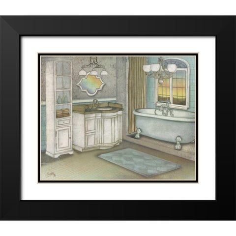 Pastel Bath I Black Modern Wood Framed Art Print with Double Matting by Medley, Elizabeth