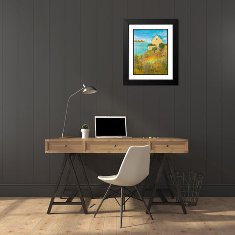Home By the Sea Black Modern Wood Framed Art Print with Double Matting by Maria, Robin