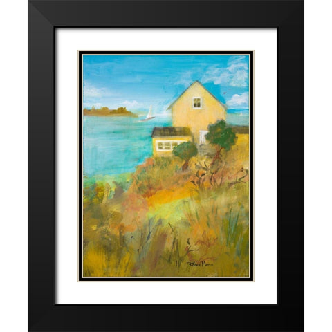 Home By the Sea Black Modern Wood Framed Art Print with Double Matting by Maria, Robin