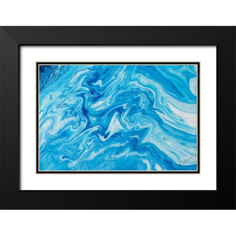 Marble Black Modern Wood Framed Art Print with Double Matting by Mercado, M.