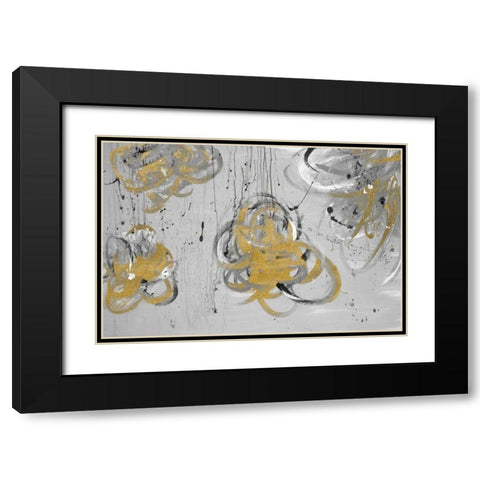 Forms of Gray and Gold Black Modern Wood Framed Art Print with Double Matting by Marie, Addie