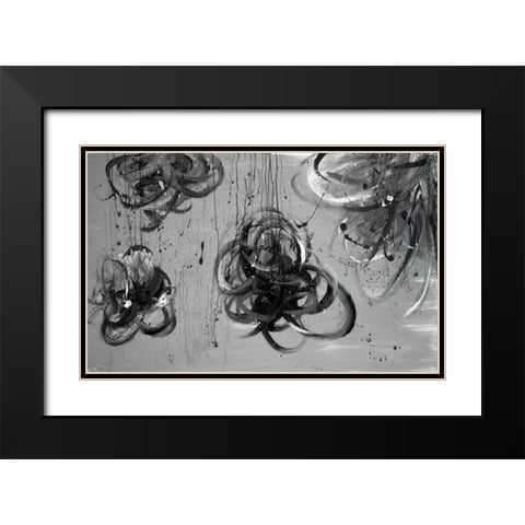Forms of Gray Black Modern Wood Framed Art Print with Double Matting by Marie, Addie