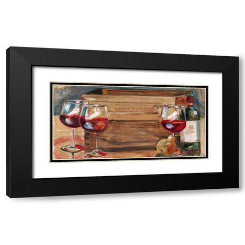 Vineyard Wine Black Modern Wood Framed Art Print with Double Matting by French-Roussia, Heather A.