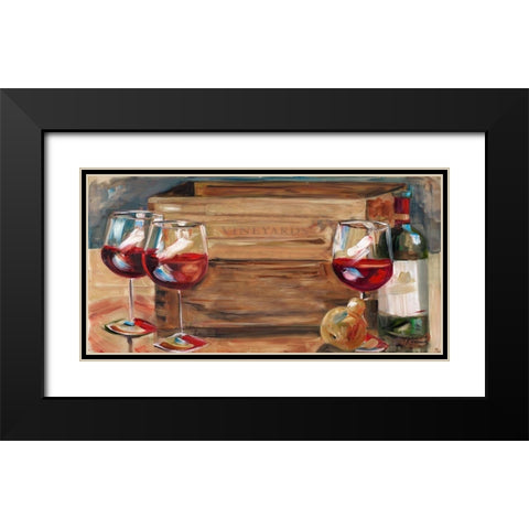 Vineyard Wine Black Modern Wood Framed Art Print with Double Matting by French-Roussia, Heather A.