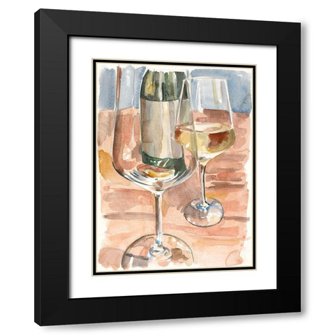 Wine Series I Black Modern Wood Framed Art Print with Double Matting by French-Roussia, Heather A.