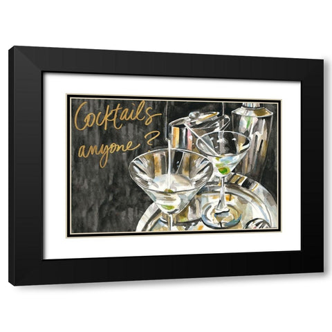 Cocktails Anyone? Black Modern Wood Framed Art Print with Double Matting by French-Roussia, Heather A.