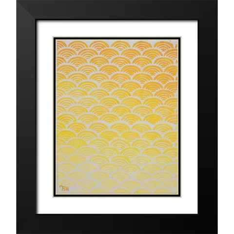 Sun Pattern Black Modern Wood Framed Art Print with Double Matting by Hakimipour, Tiffany
