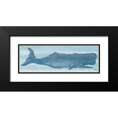 Blue Whale I Black Modern Wood Framed Art Print with Double Matting by DeRice, Julie