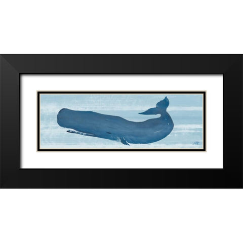 Blue Whale II Black Modern Wood Framed Art Print with Double Matting by DeRice, Julie