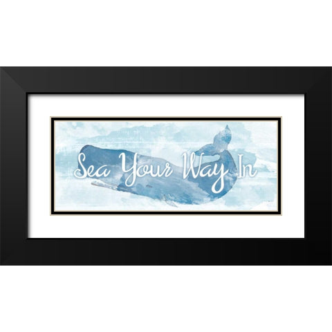 Whale-Come Home Black Modern Wood Framed Art Print with Double Matting by DeRice, Julie