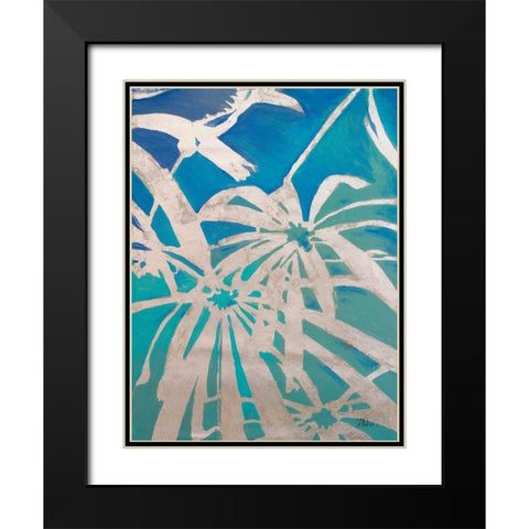 Silver Palms I Black Modern Wood Framed Art Print with Double Matting by Pinto, Patricia