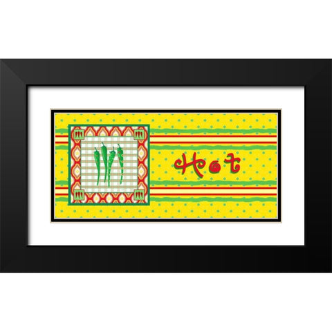 Chili Fiesta Panel I Black Modern Wood Framed Art Print with Double Matting by Metz, Andi